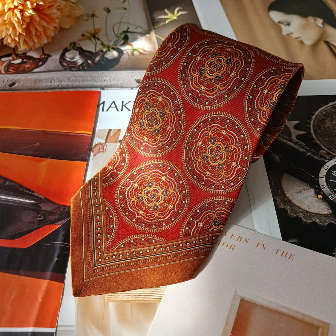 지안프랑코 페레 실크 메달리온 넥타이 9.5cm A+등급 A19675 상품이미지3