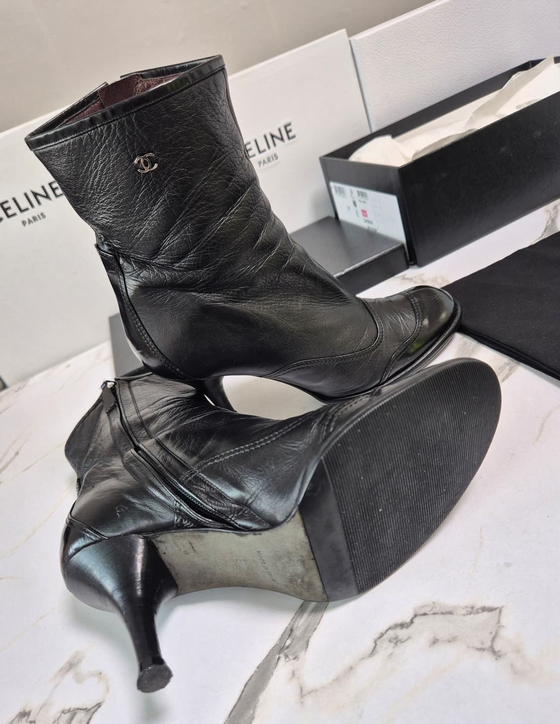 (정품) 샤넬 CC 로고 여성 앵클부츠 38 상품이미지3