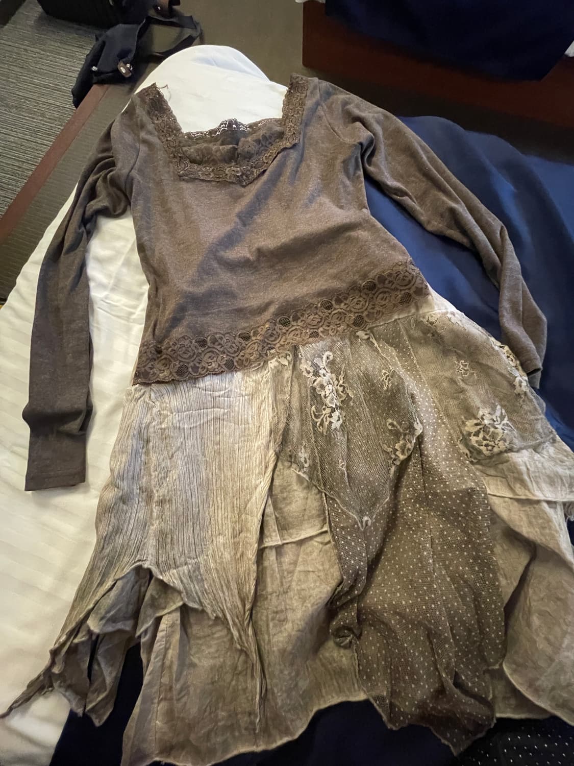 도트 플라워 레이어드 스커트 레이스 시스루 일본 빈티지 모리걸 하구미 상품이미지3