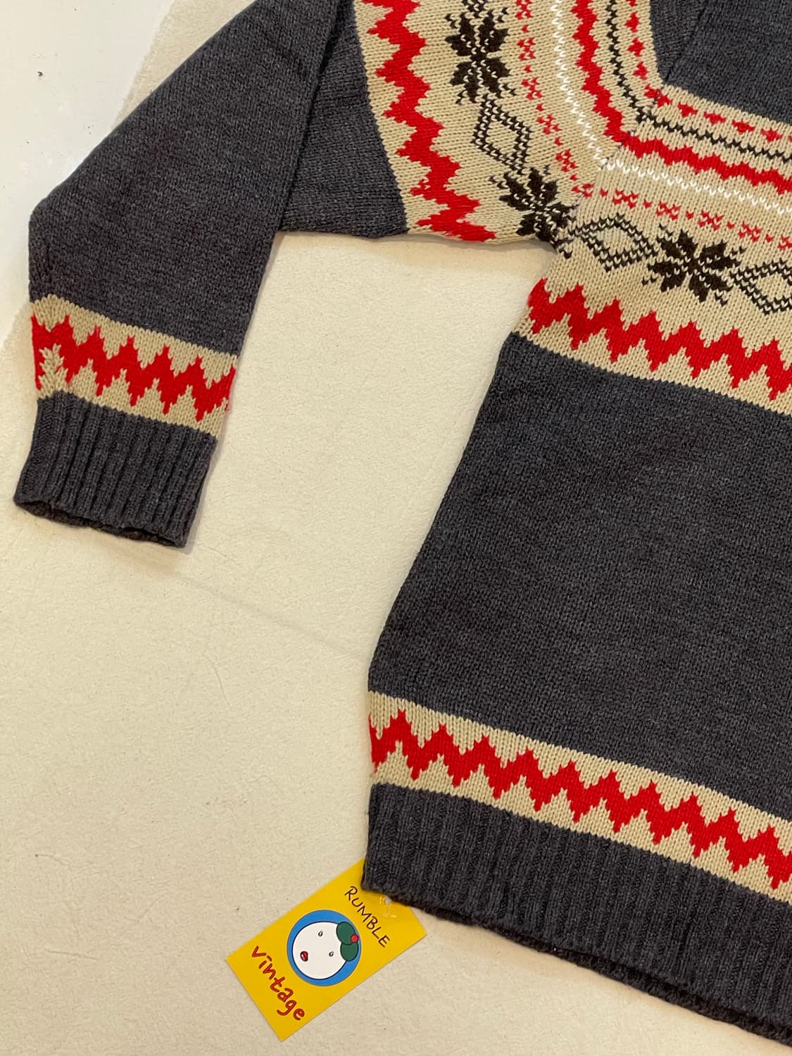 빈티지 노르딕 폴라니트 챠콜 상품이미지4