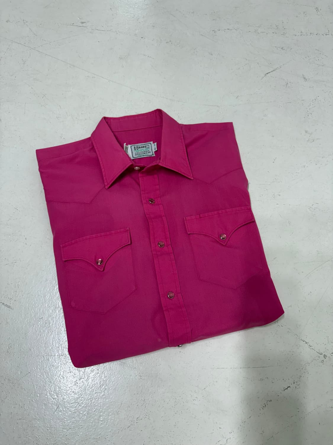 70's vtg H bar C faded Pink Western Shir 상품이미지10