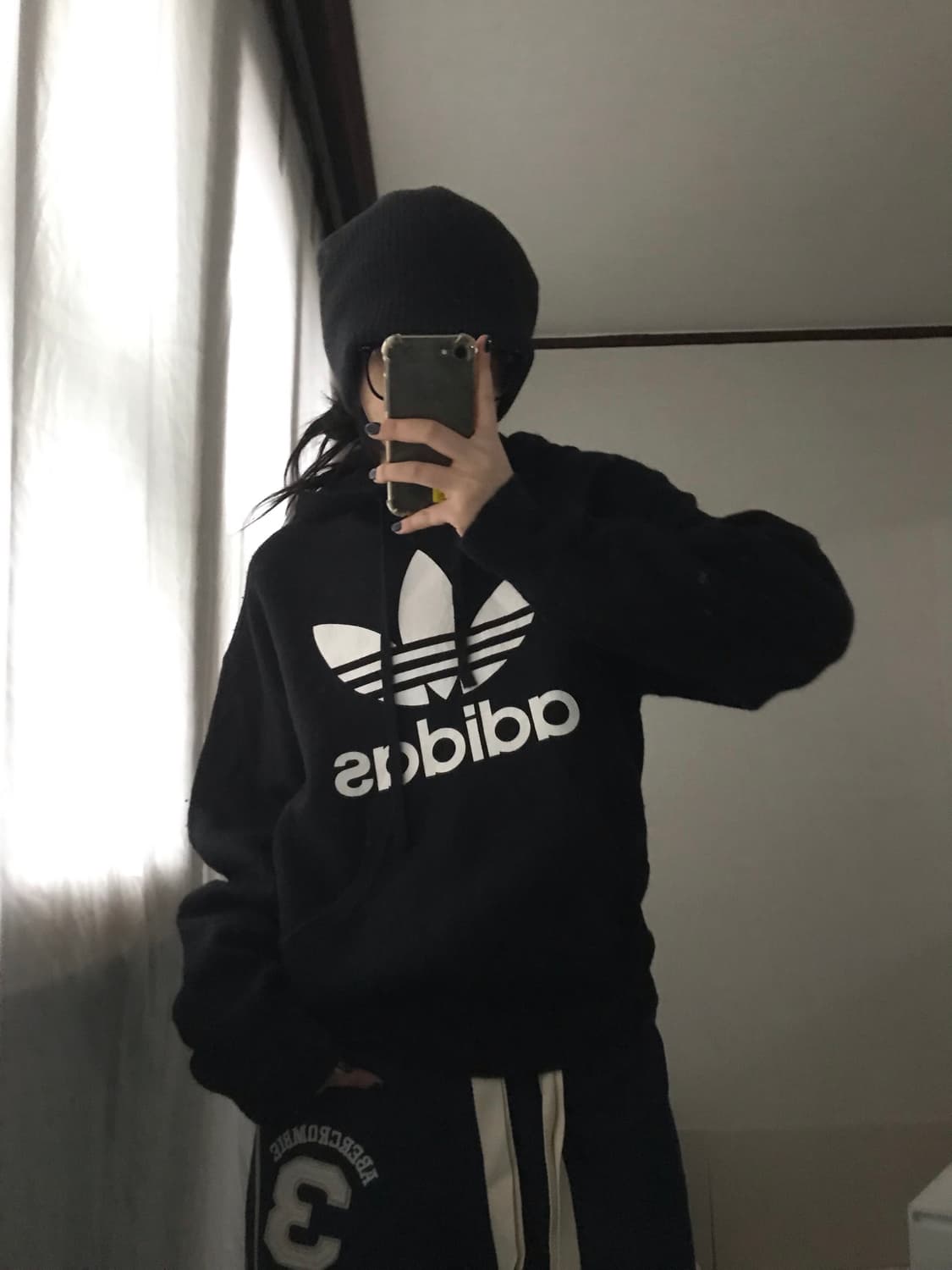 아디다스 블랙 니트 후드티 상품이미지6