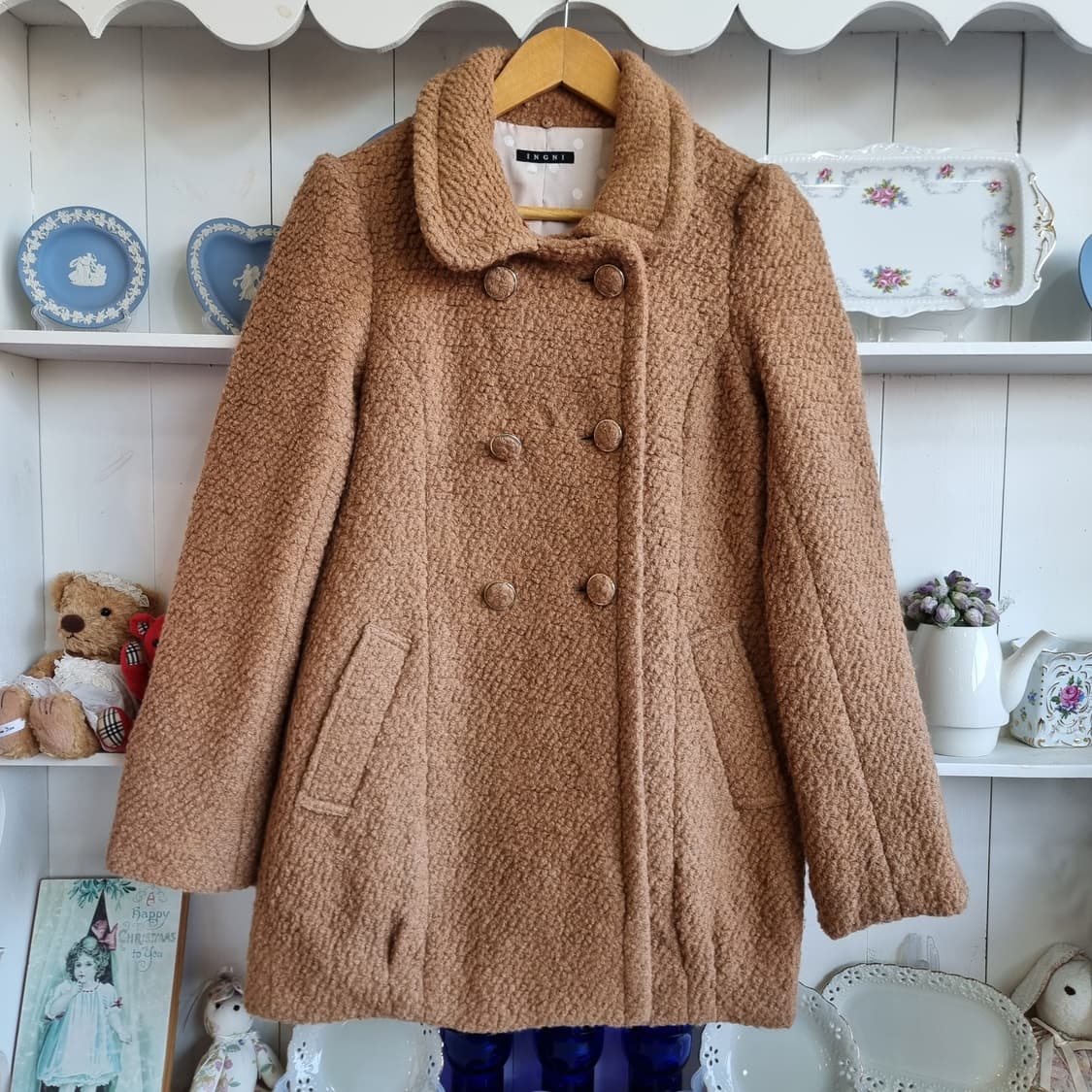 INGNI(잉그니) 뽀글이 부클 더블버튼 코트 상품이미지1