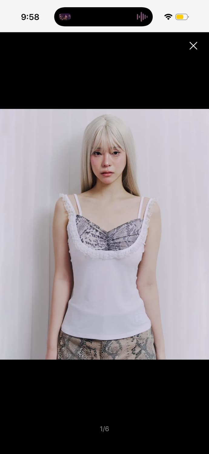 White Python double strap sleeveless(택O) 상품이미지1