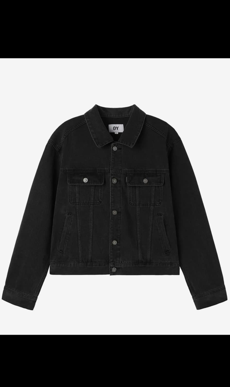 OY stud denim trucker jacket -BLACK 상품이미지8