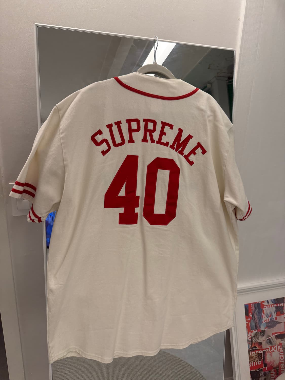 [XL] 슈프림 x 40 에이커스 트윌 베이스볼 저지 내츄럴 - 25SS 상품이미지2