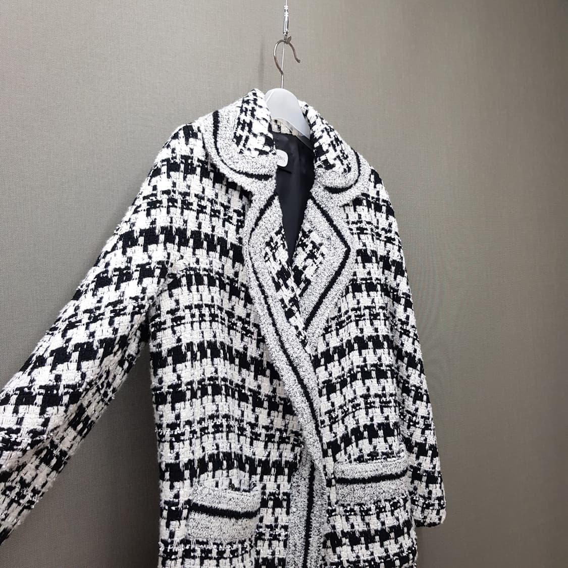 듀엘 DEWL 2021 하운드체크 니트 배색 자켓 S사이즈 상품이미지4