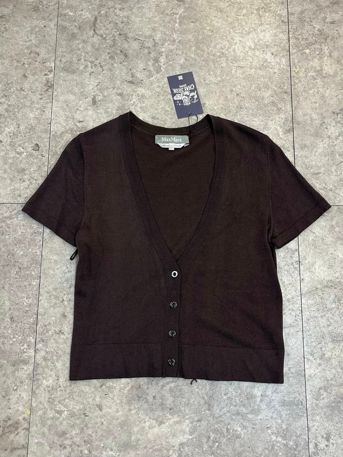 막스마라 반팔 가디건 브라운 M #csz3726 상품이미지4