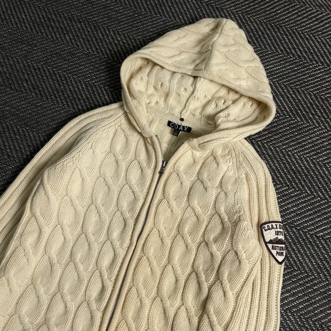Coax 빈티지 꽈베기 케이블 니트 후드 집업y 3707 상품이미지3