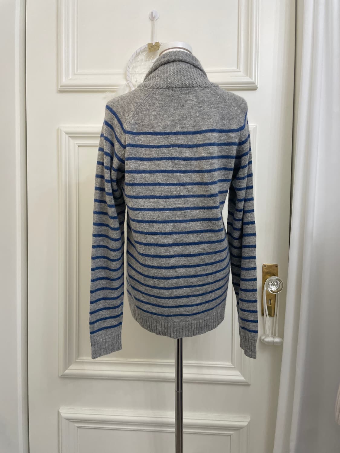 dark gray blue stripe mori cardigan 상품이미지3