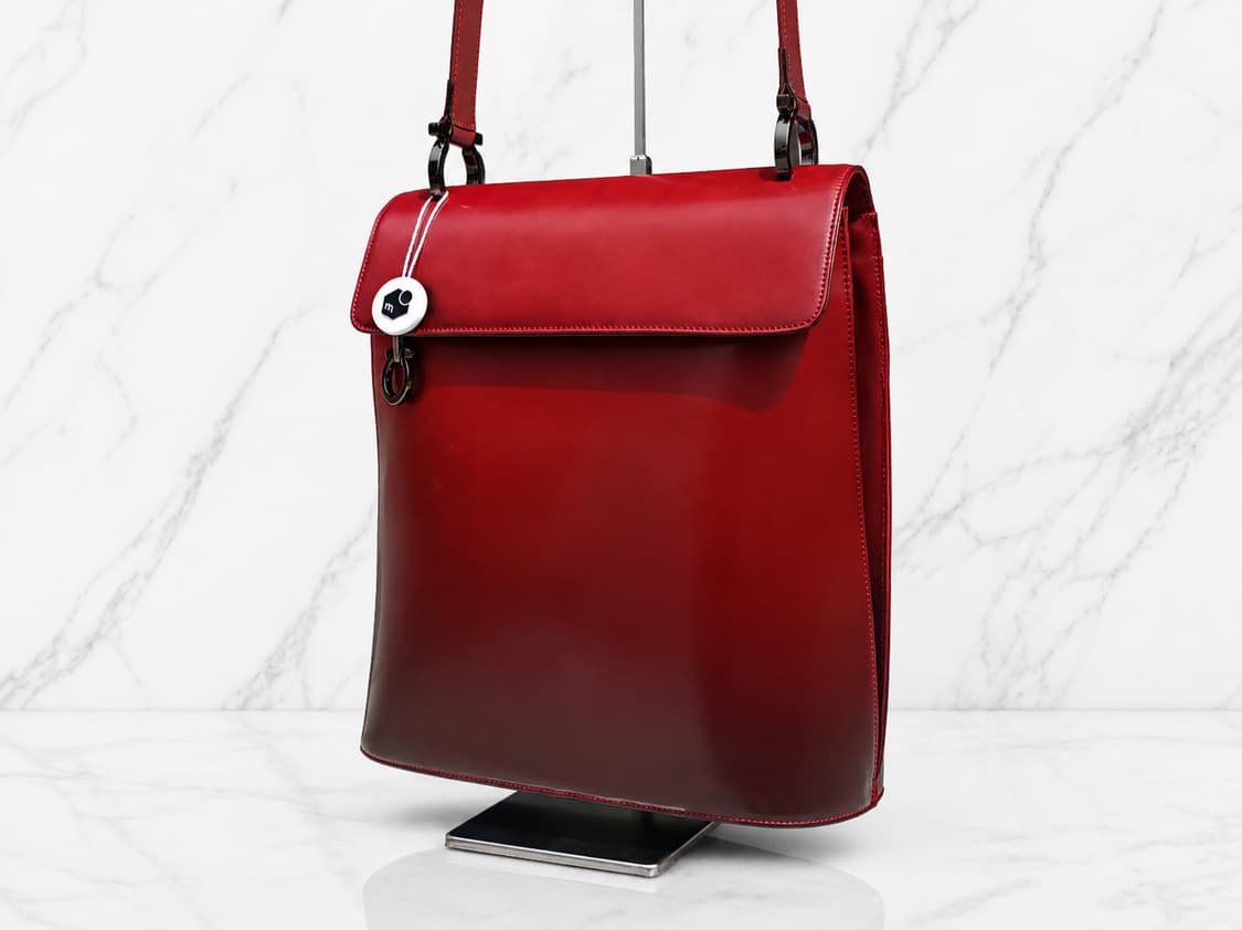 Ferragamo 2008's 페라가모 간치니 옴브레 페이턴트 레더 숄더 상품이미지3
