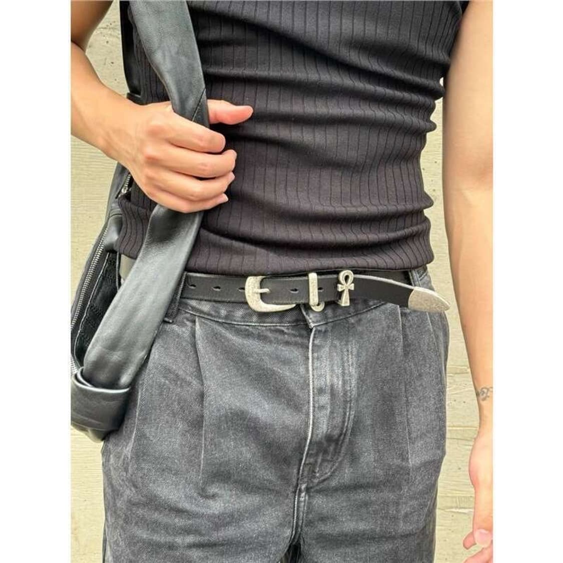 빈티지스타일 옴므 블랙 벨트 상품이미지2