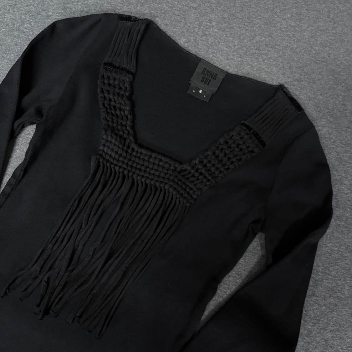 [S] Anna Sui 안나수이 프린지 디테일 긴팔 롱 슬리브 탑 상품이미지2