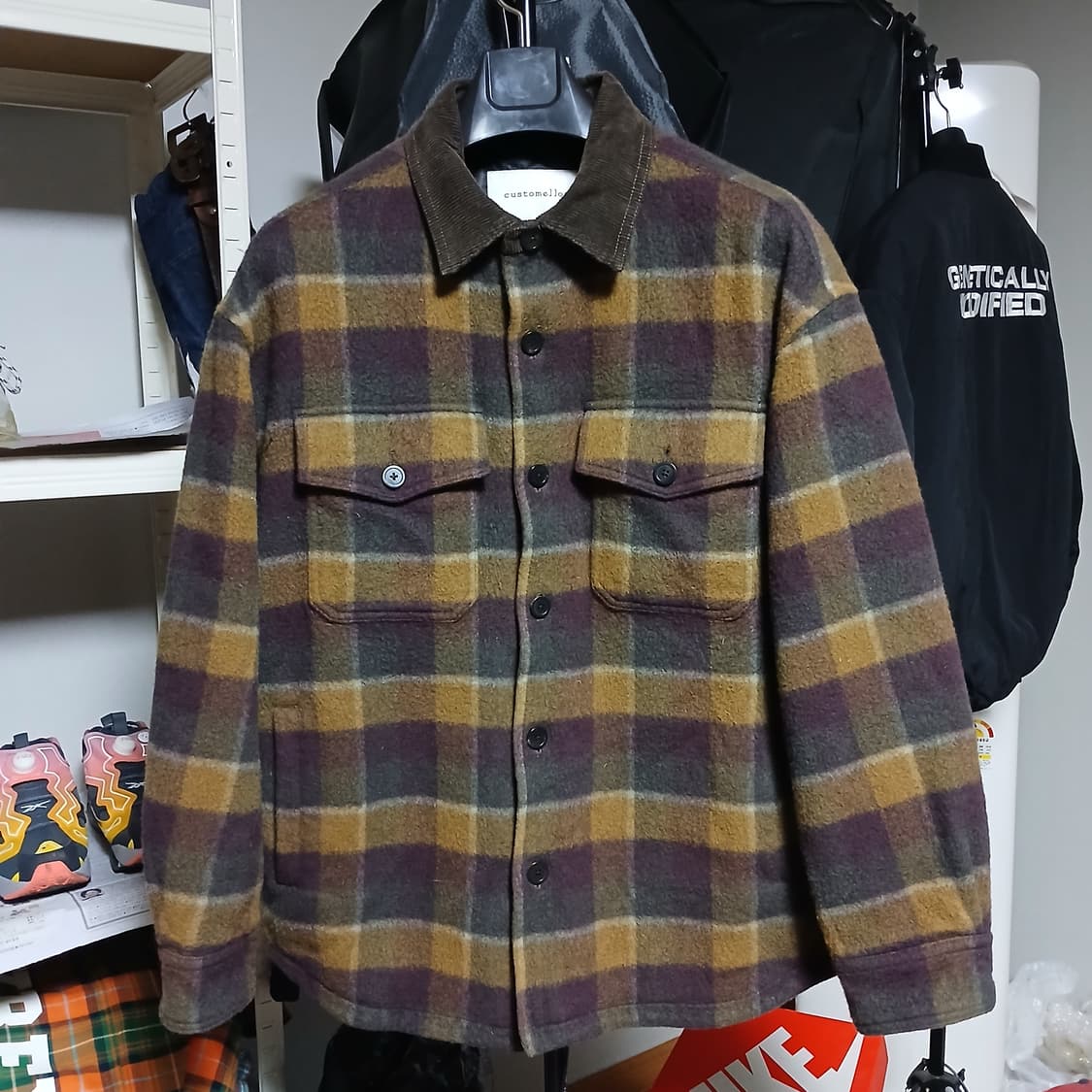 customellow 커스텀멜로우 울 체크 누빔 점퍼 자켓 상품이미지4