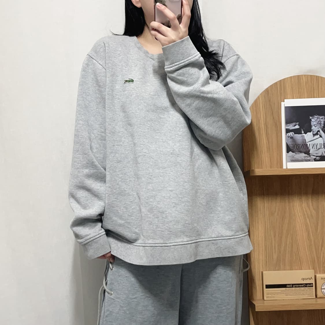 [정품] 라코스테 그레이 기모 맨투맨 [ 4XL ] 상품이미지2