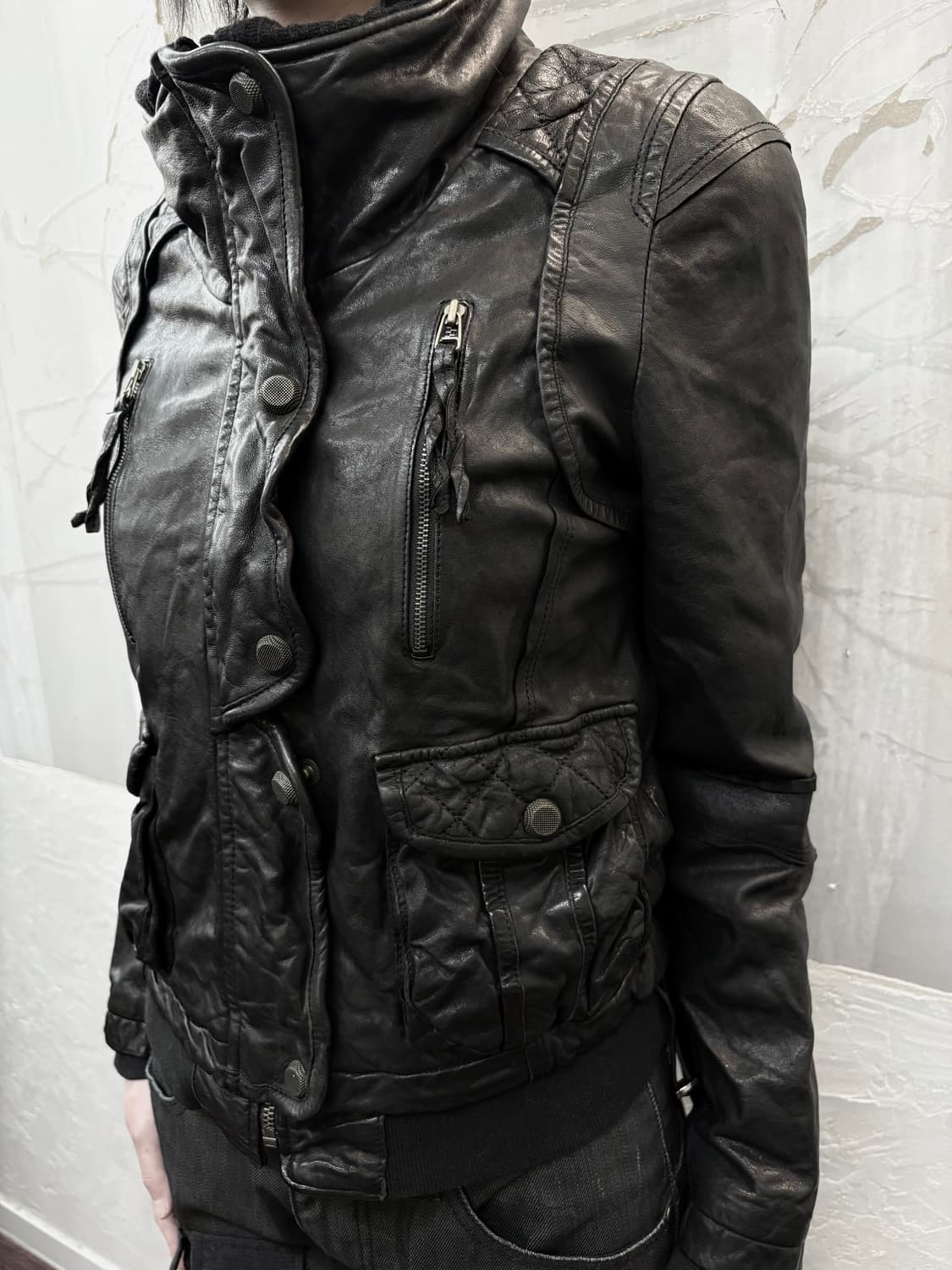 sheepskin high neck detail jacket 상품이미지4