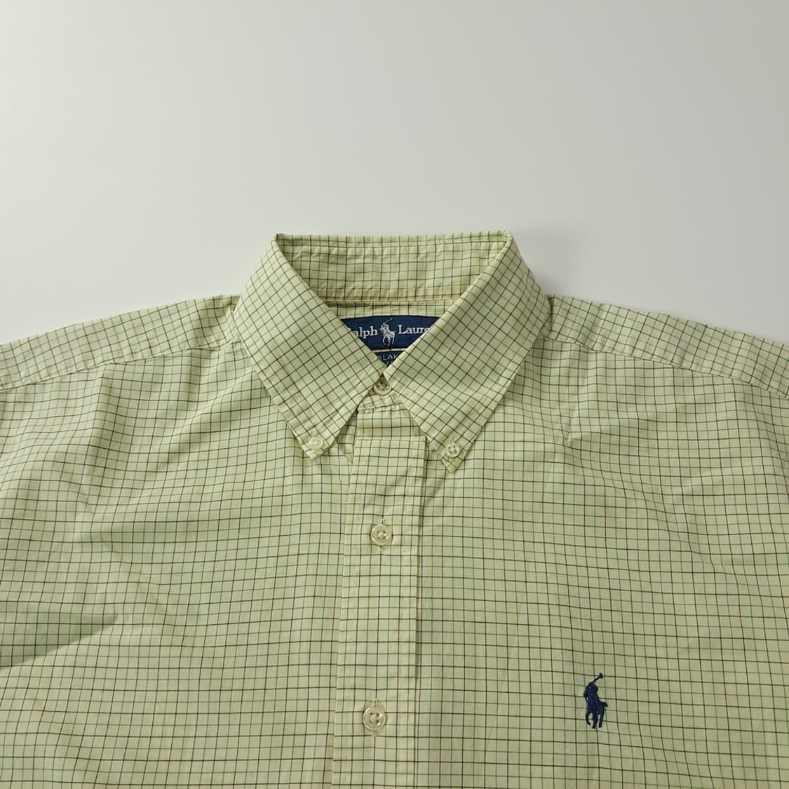 CK183 M 폴로 90s 라이트옐로우 마이크로체크 반팔 셔츠 남방 상품이미지2