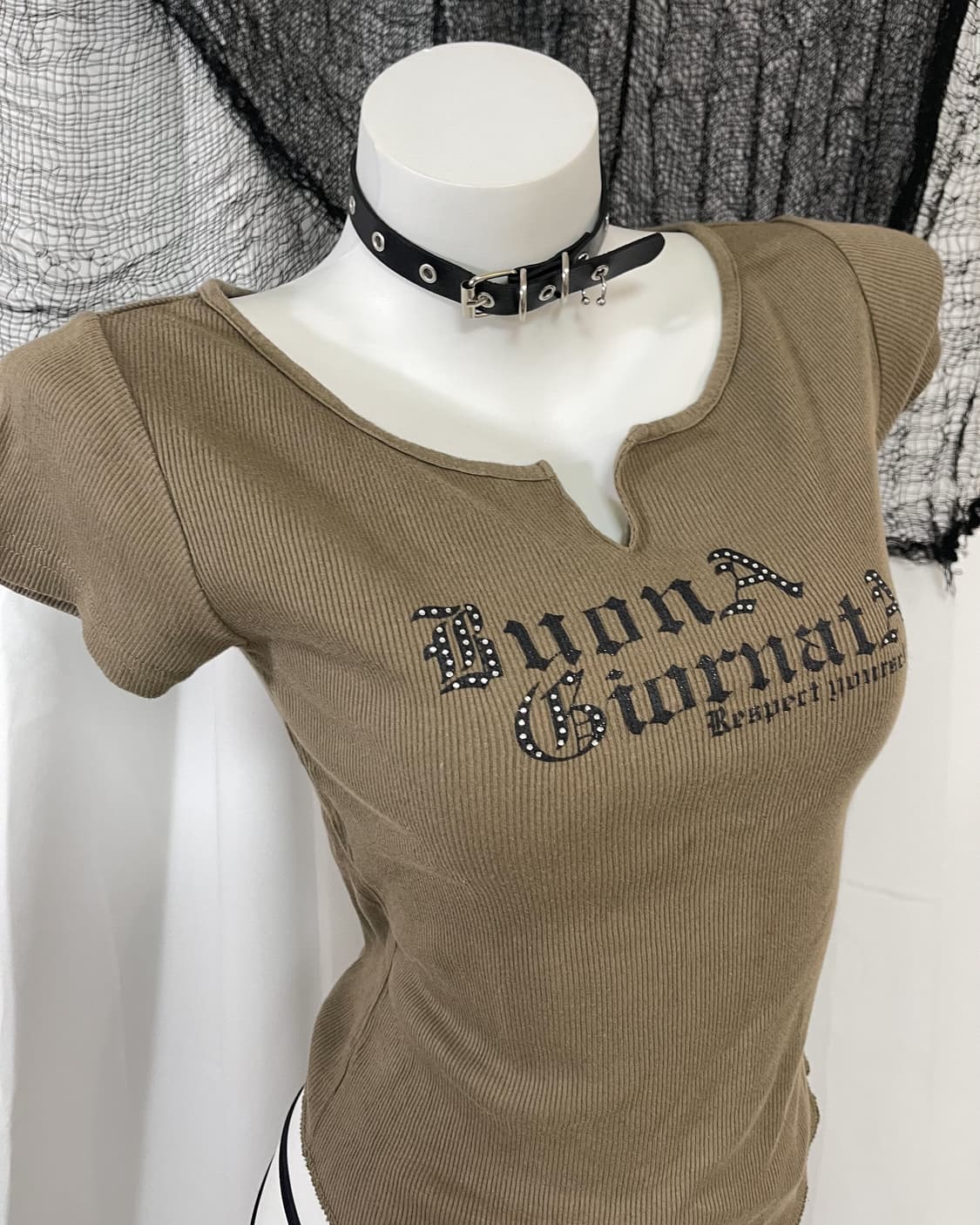 khaki lettering t-shirt 상품이미지4