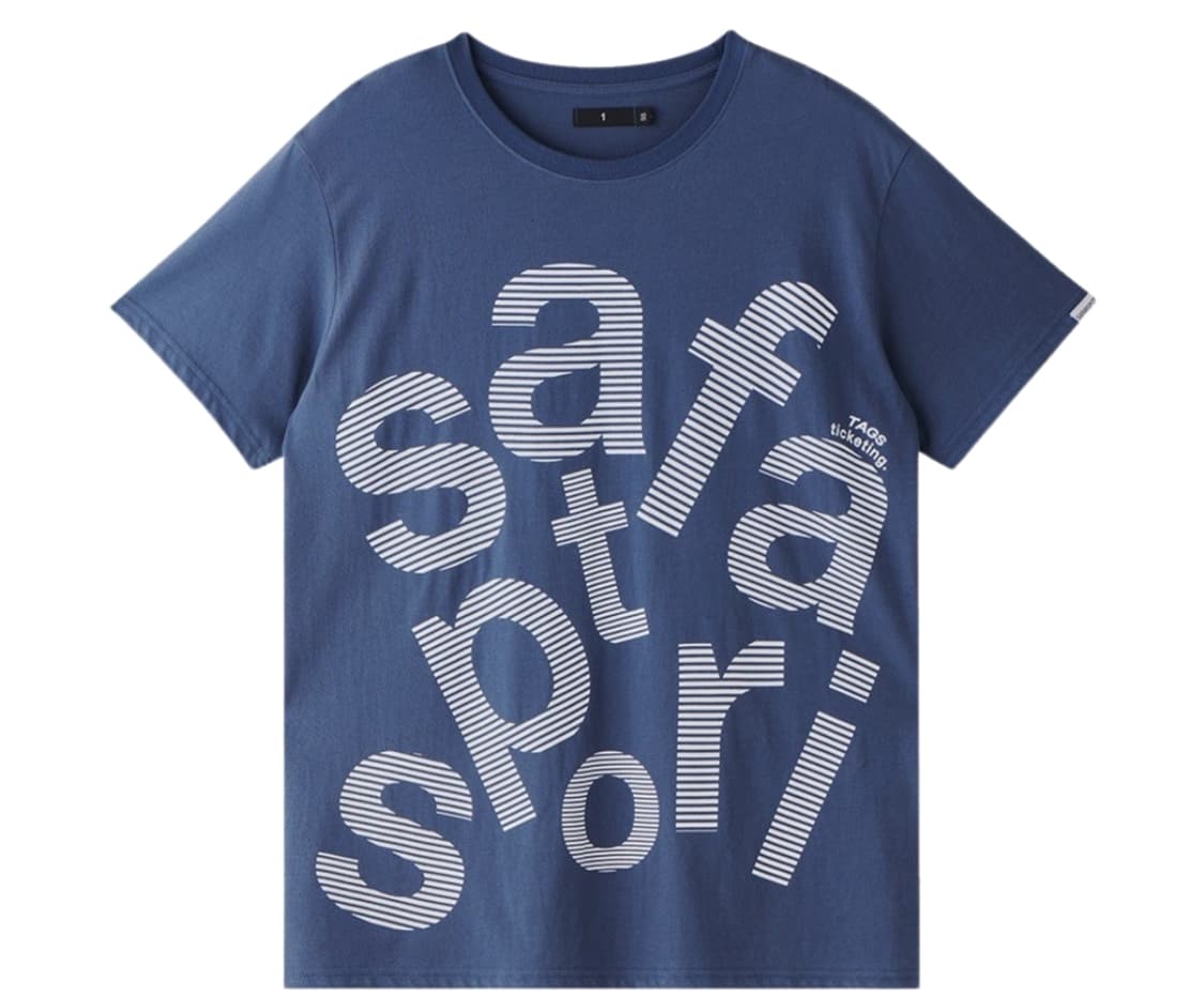 사파리스팟 1/2 태그 티켓팅 티셔츠 네이비 2사이즈 상품이미지1