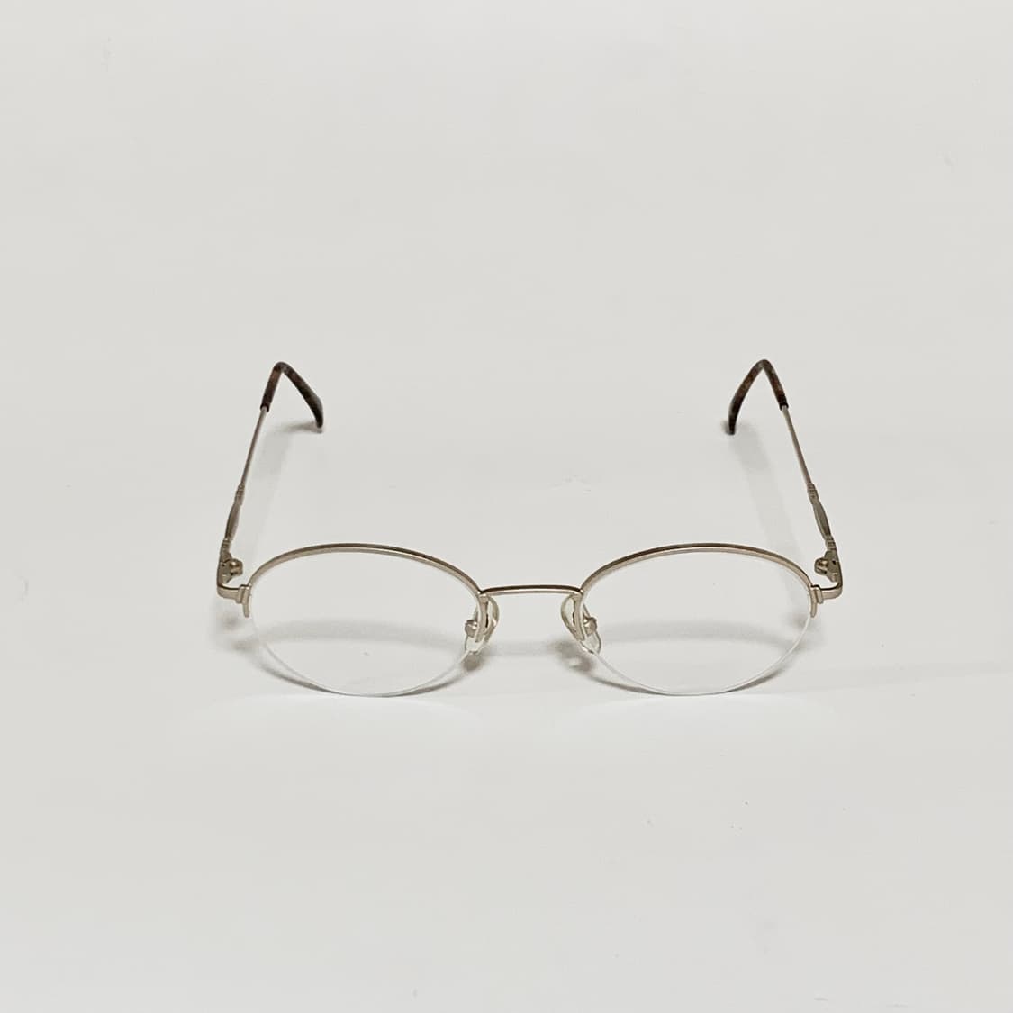 916 골드 하금테 안경 라운드 메탈 브로우라인 90년대 데드스탁  상품이미지2