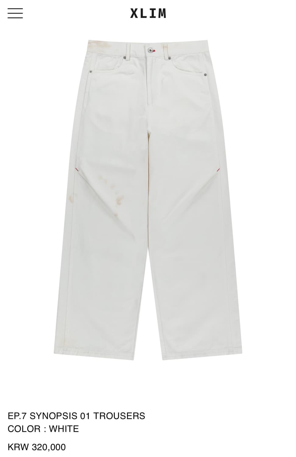 M) 엑슬림 ep7 시놉시스 01 트라우저 화이트  상품이미지1