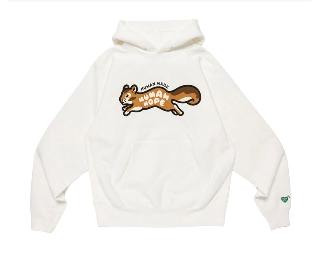 휴먼 메이드 제이홉 헤비웨이트 후드 화이트 상품이미지1