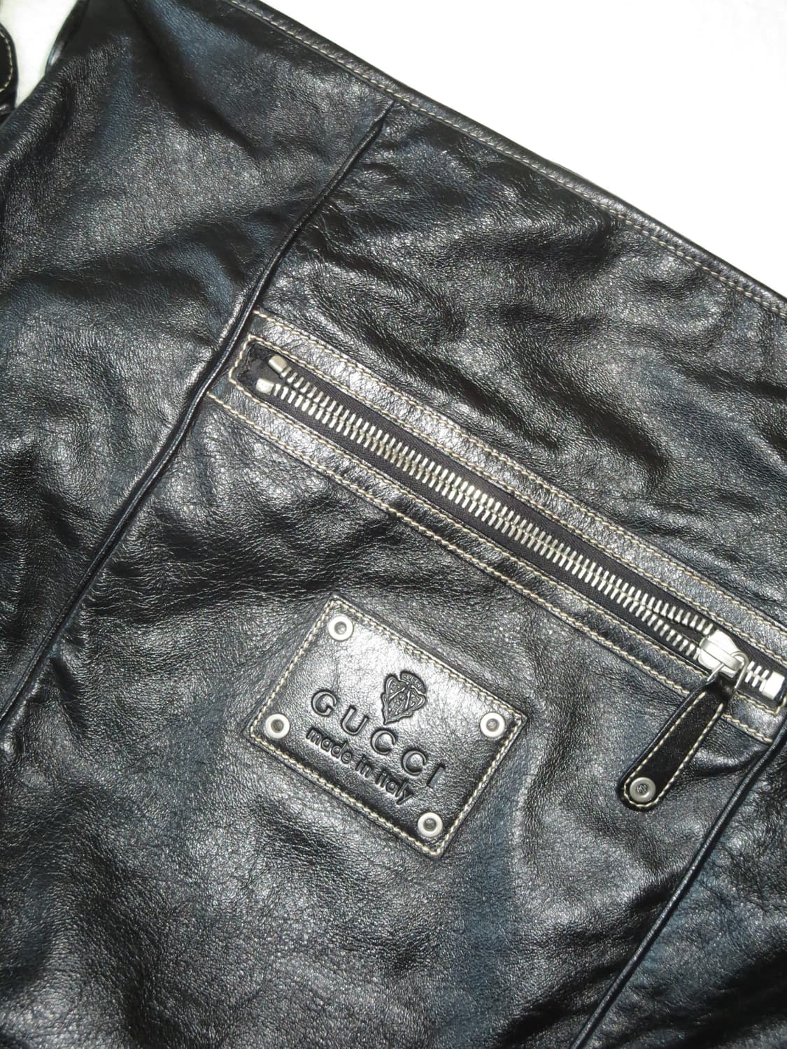 Gucci 빈티지 레더 빅백🖤 상품이미지3