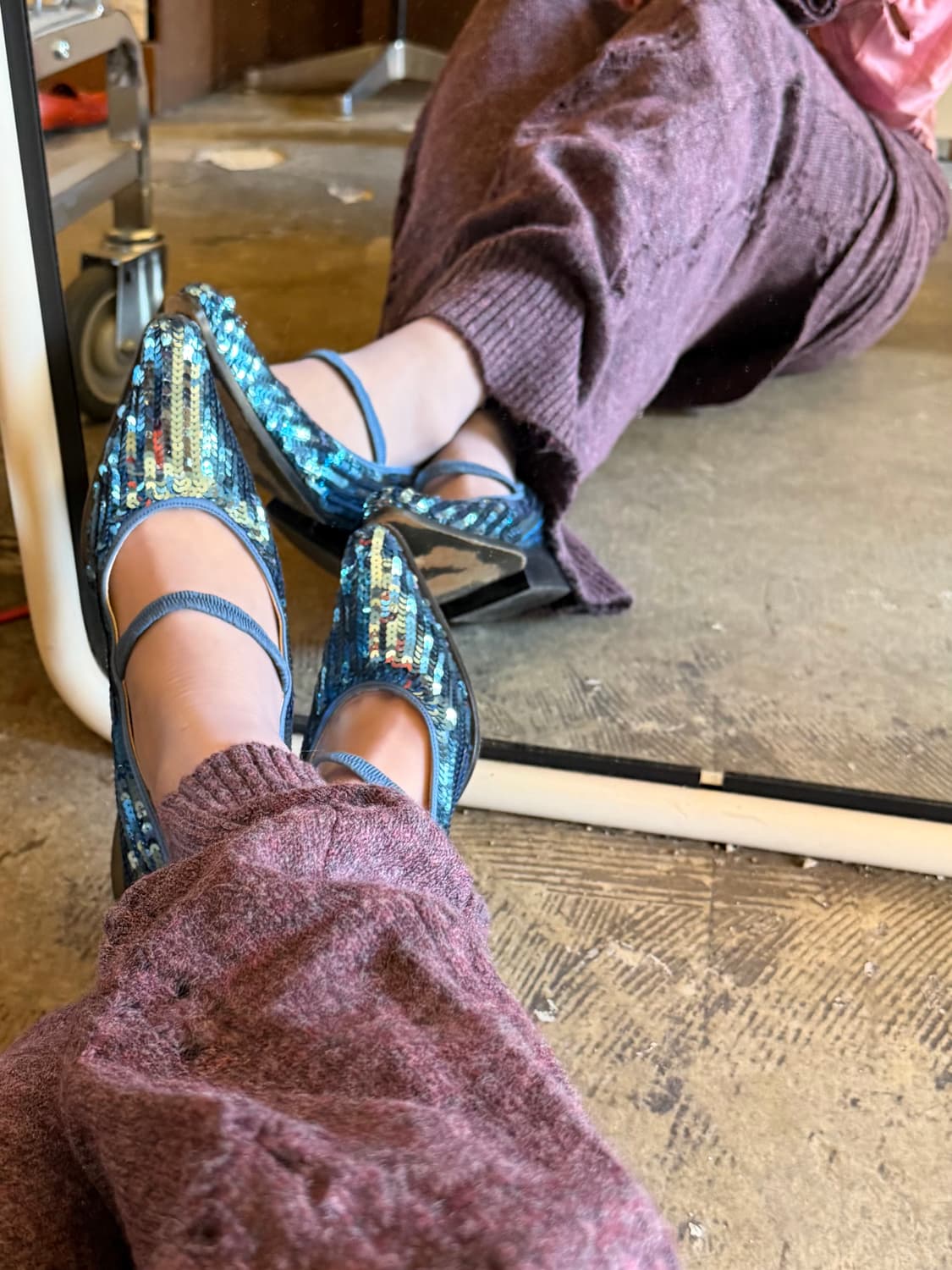 90s miu miu Sequin Stiletto Mary Janes 상품이미지6