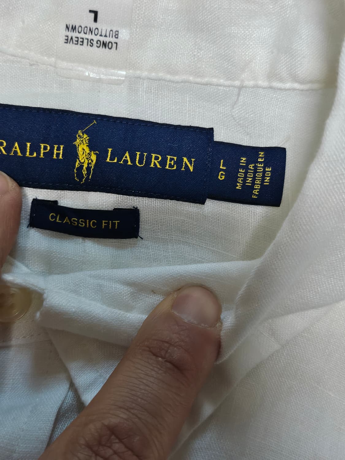 폴로랄프로렌 린넨 셔츠 화이트 데드스탁 L 상품이미지4