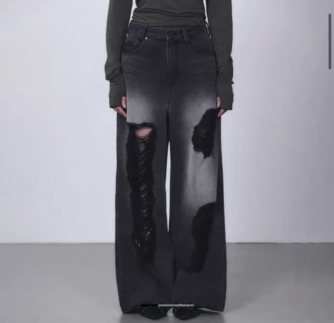 트리밍버드 스크래치 데미지 데님 팬츠 상품이미지1