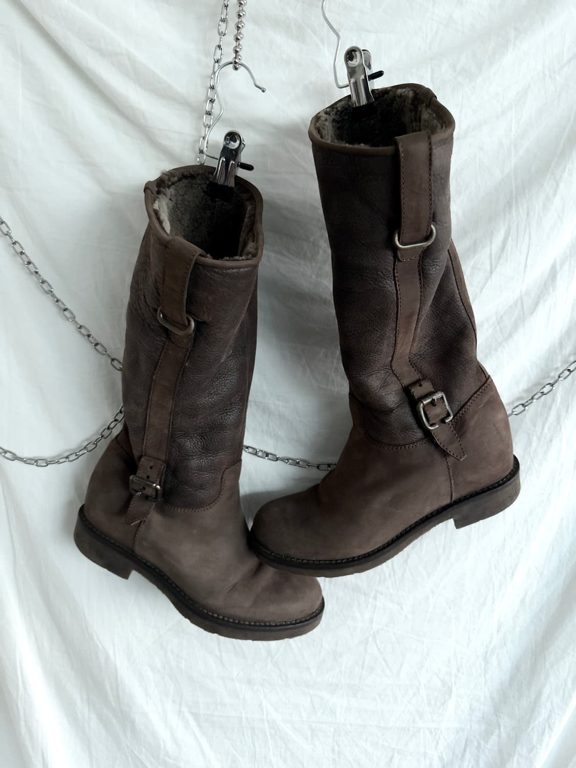 progetto italy 무스탕 래빗 퍼 버클 부츠 상품이미지3