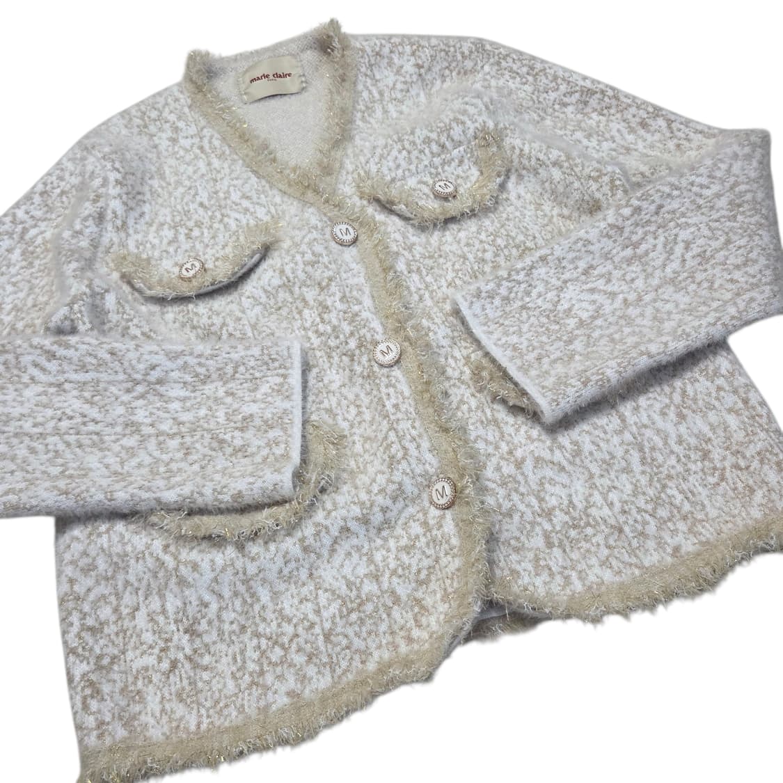 Marie Claire 마리끌레르 트리밍 트위드 자켓 가디건 상품이미지2