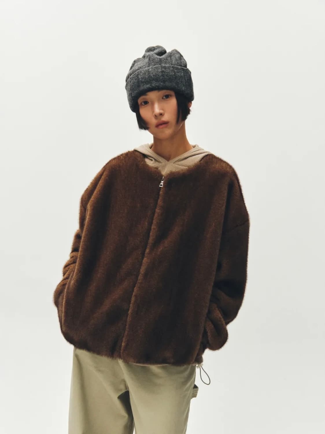 플리즈프로젝트 숏 퍼 자켓 코요테 상품이미지4