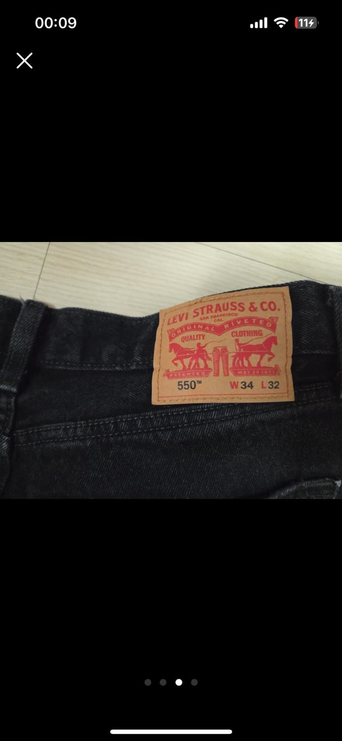 리바이스 550 흑청 데님 팬츠 설명 확인 필수 상품이미지3
