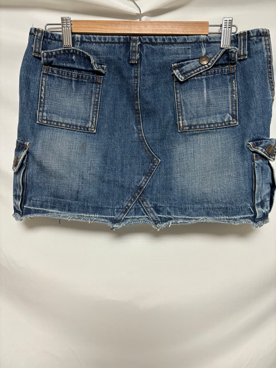 빈티지 데님 로우라이즈 미니 스커트 상품이미지5
