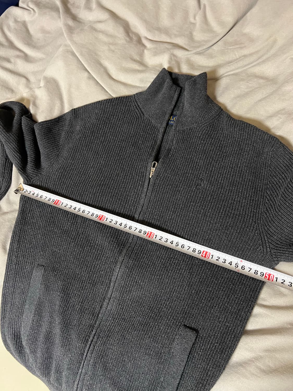 폴로 랄프로렌  차콜 2웨이 풀집업 니트 s 상품이미지6