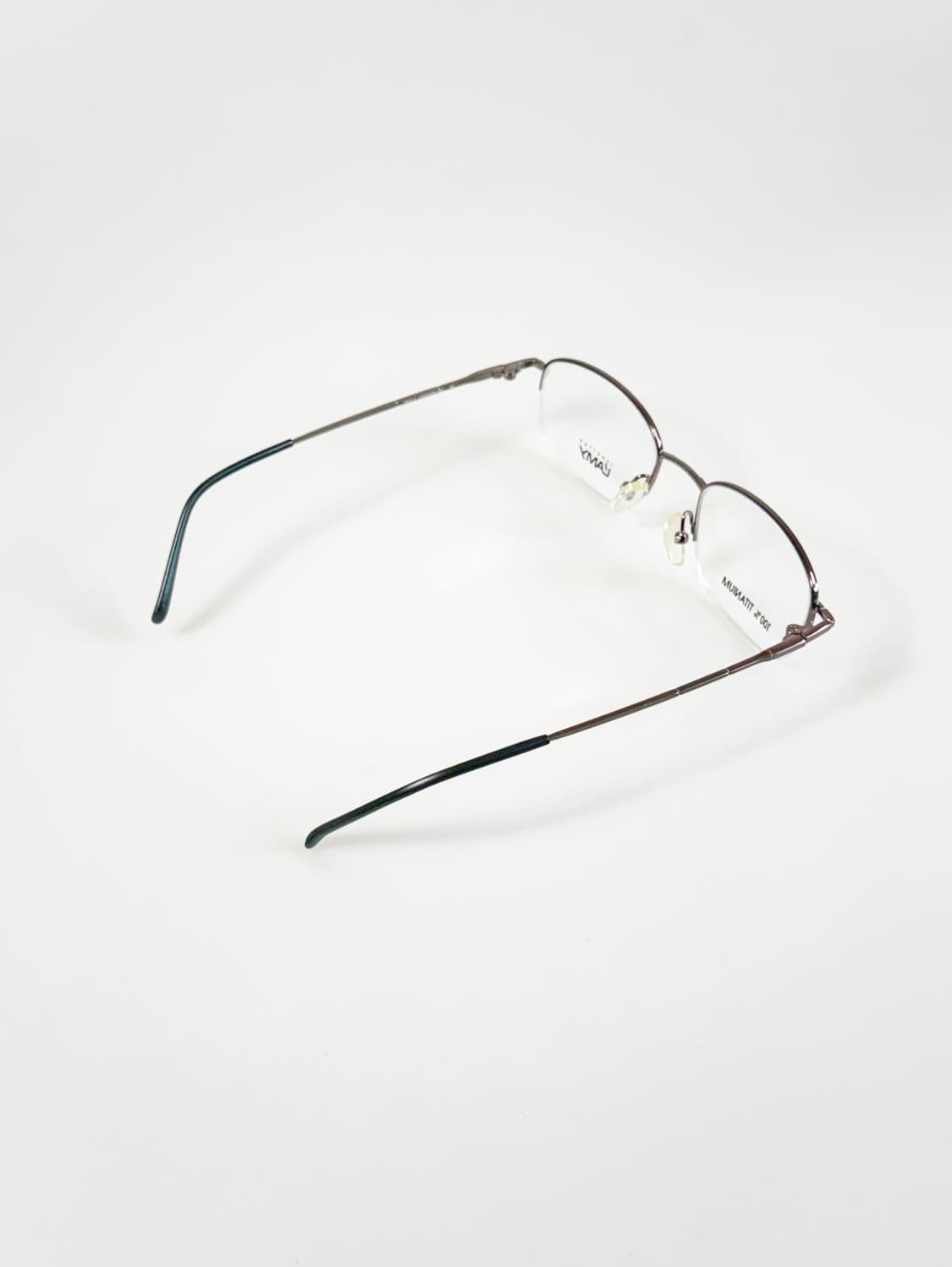 LAMY 실버 티타늄 반무테 스퀘어 프레임 빈티지 안경 상품이미지4