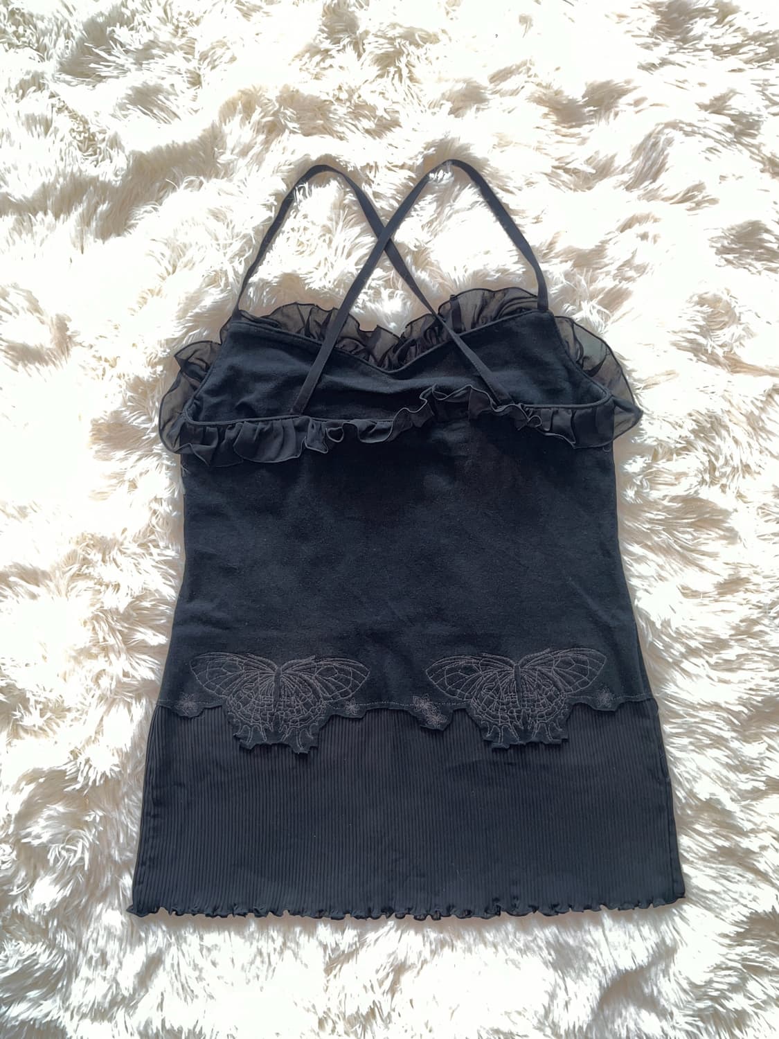 히스테릭 글래머 아카이브 버터플라이 자수 프릴 캐미솔 슬립 탑 상품이미지7