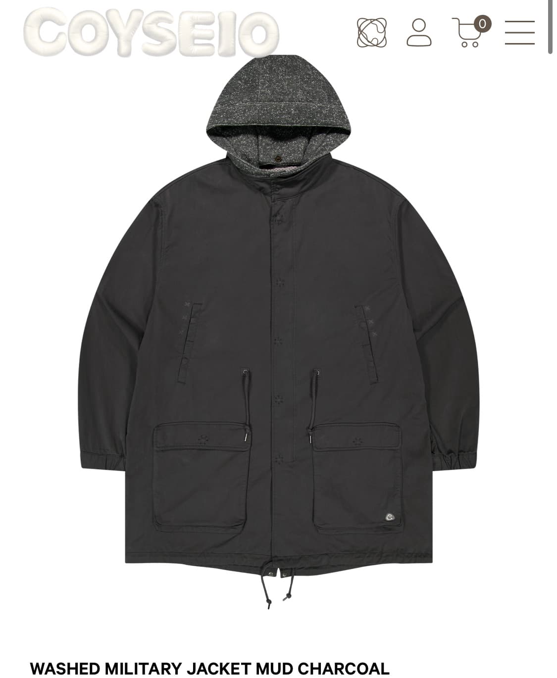 코이세이오 야상 차콜 상품이미지1