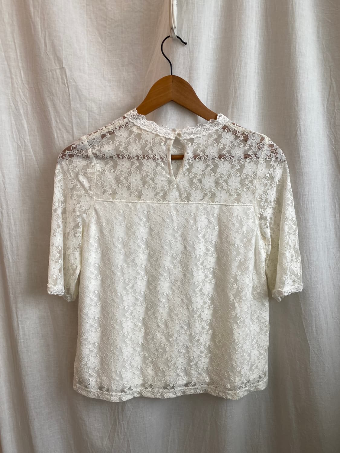 ARROW 화이트 레이스 반팔블라우스(M) 상품이미지7