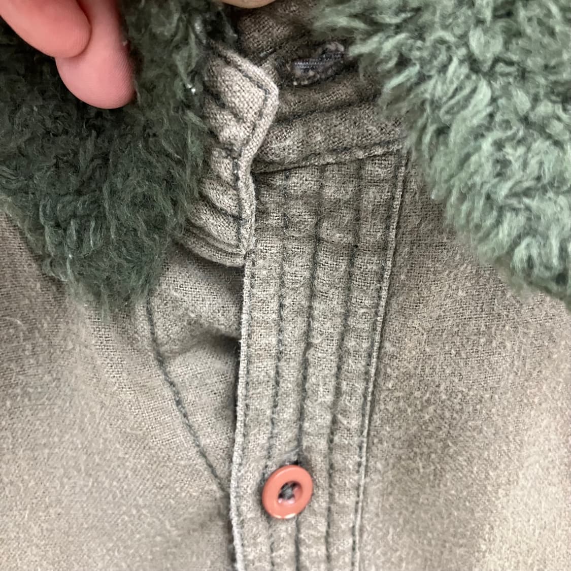 G.O.A 밀리터리 보아 플리스 칼라 기믹 지퍼 버튼 셔츠 상품이미지7