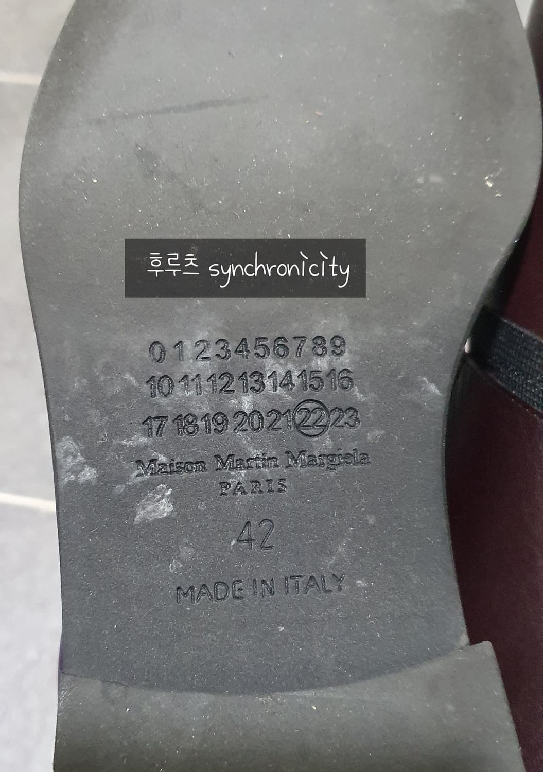 마르지엘라 밴딩 부츠 42 버건디 상품이미지8