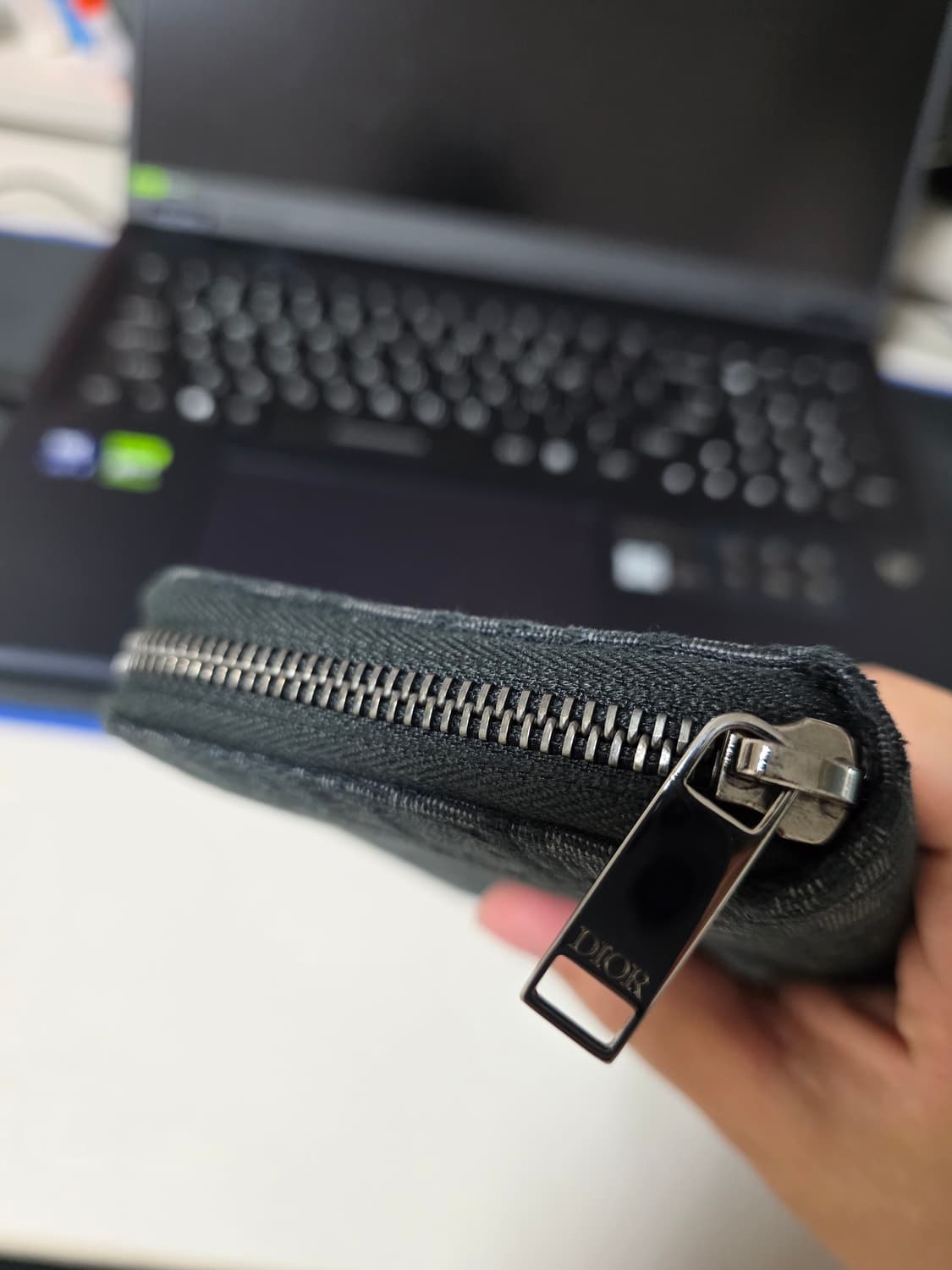 디올 오블리크 버티컬 롱 지퍼 지갑 블랙 상품이미지6