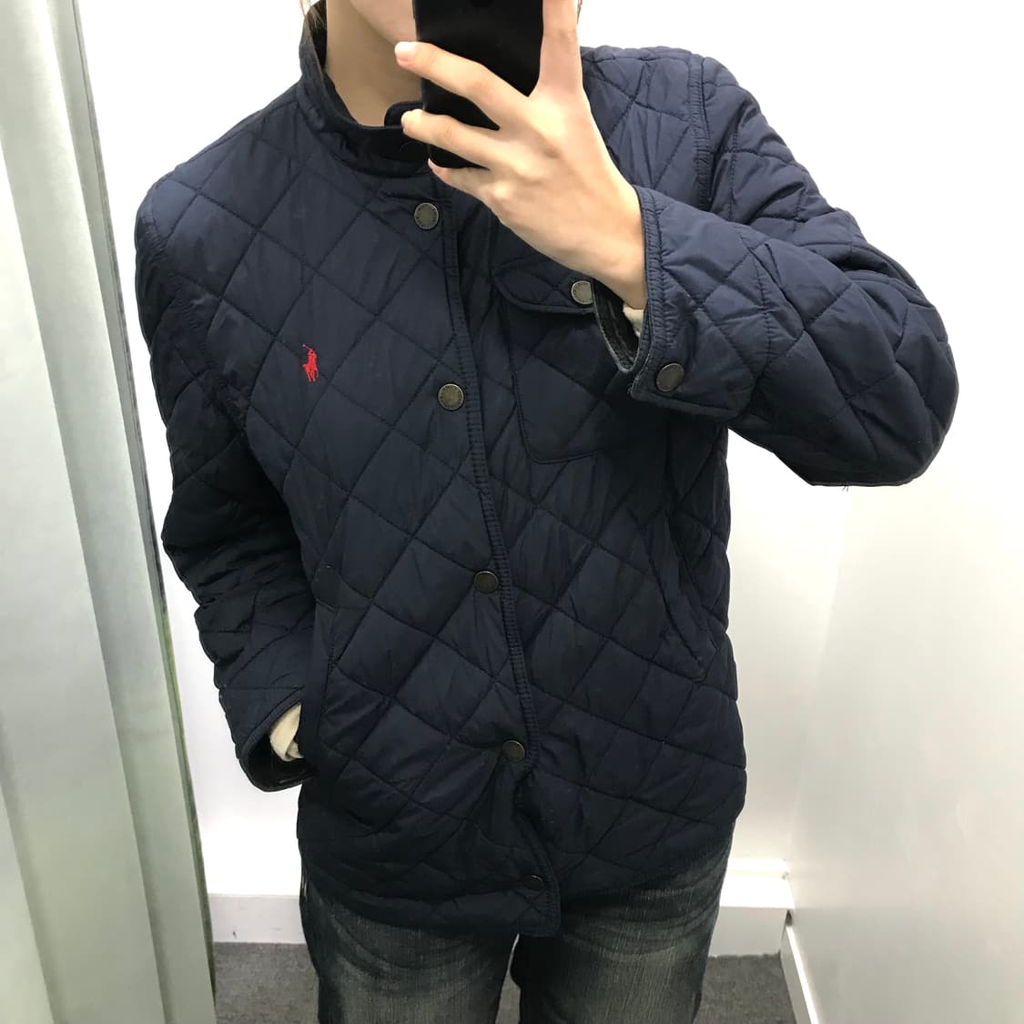 폴로 네이비 레드포니 경량패딩 상품이미지4