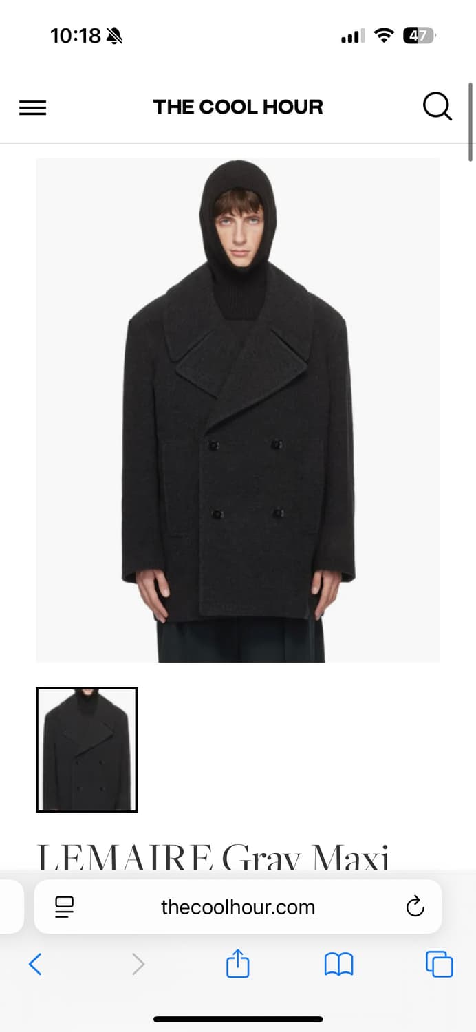 Lemaire 피코트 다크그레이  상품이미지1