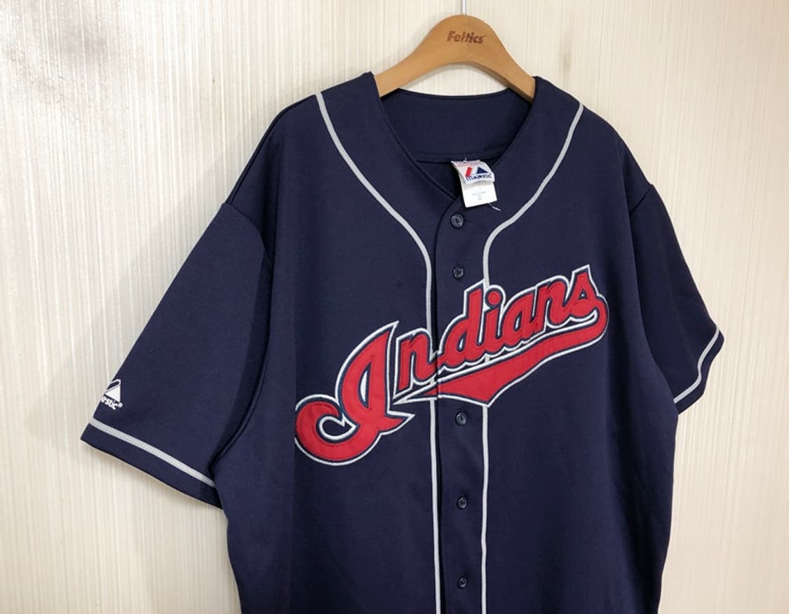 MLB 마제스틱 클리블랜드인디언스 올드 원정유니폼/져지 XXL 상품이미지5