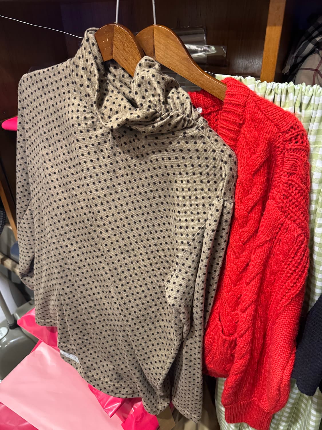 도트탑&레드가디건 상품이미지1