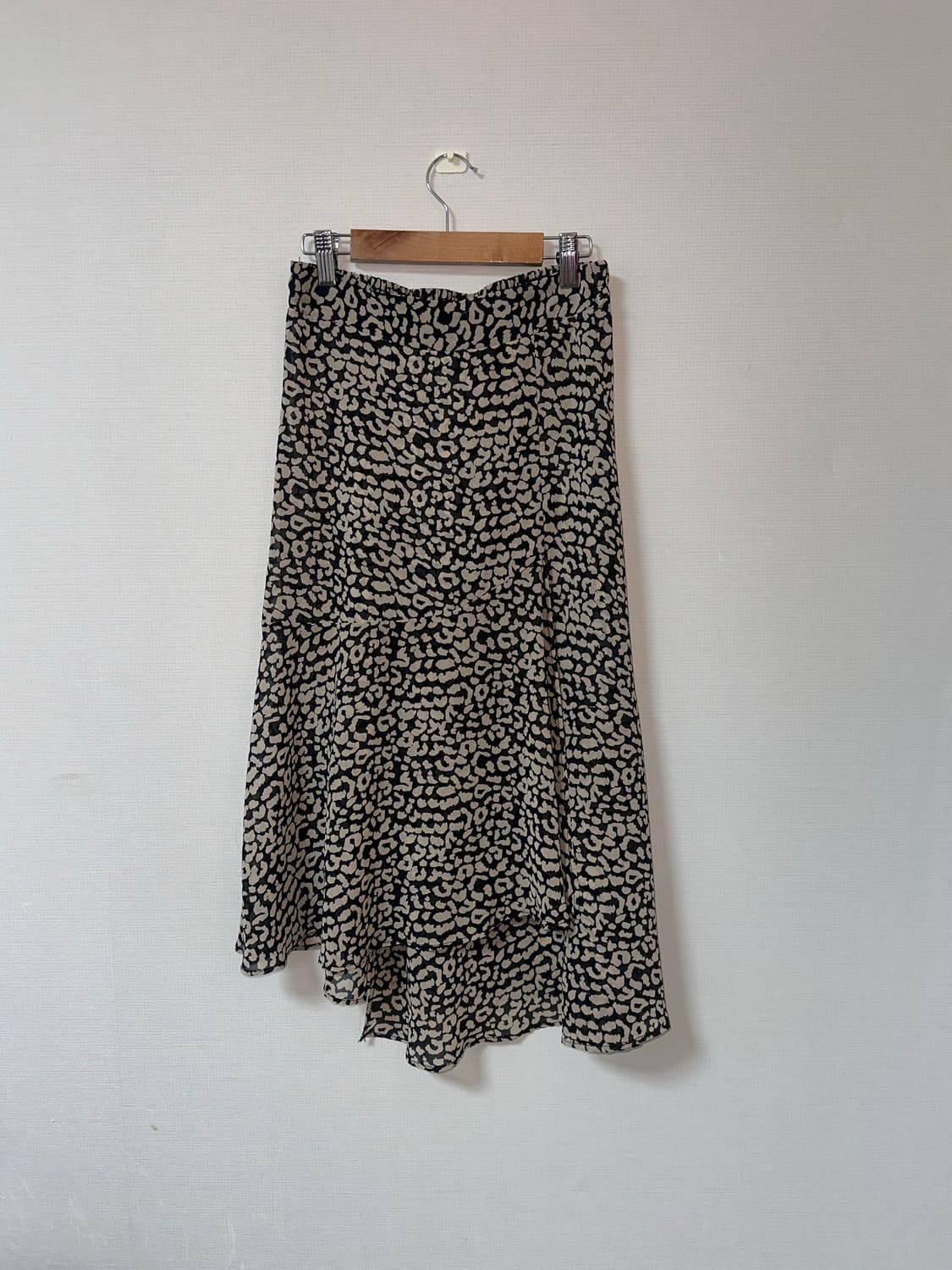 빈티지 호피 언발란스 레이어드 미디 스커트 상품이미지8