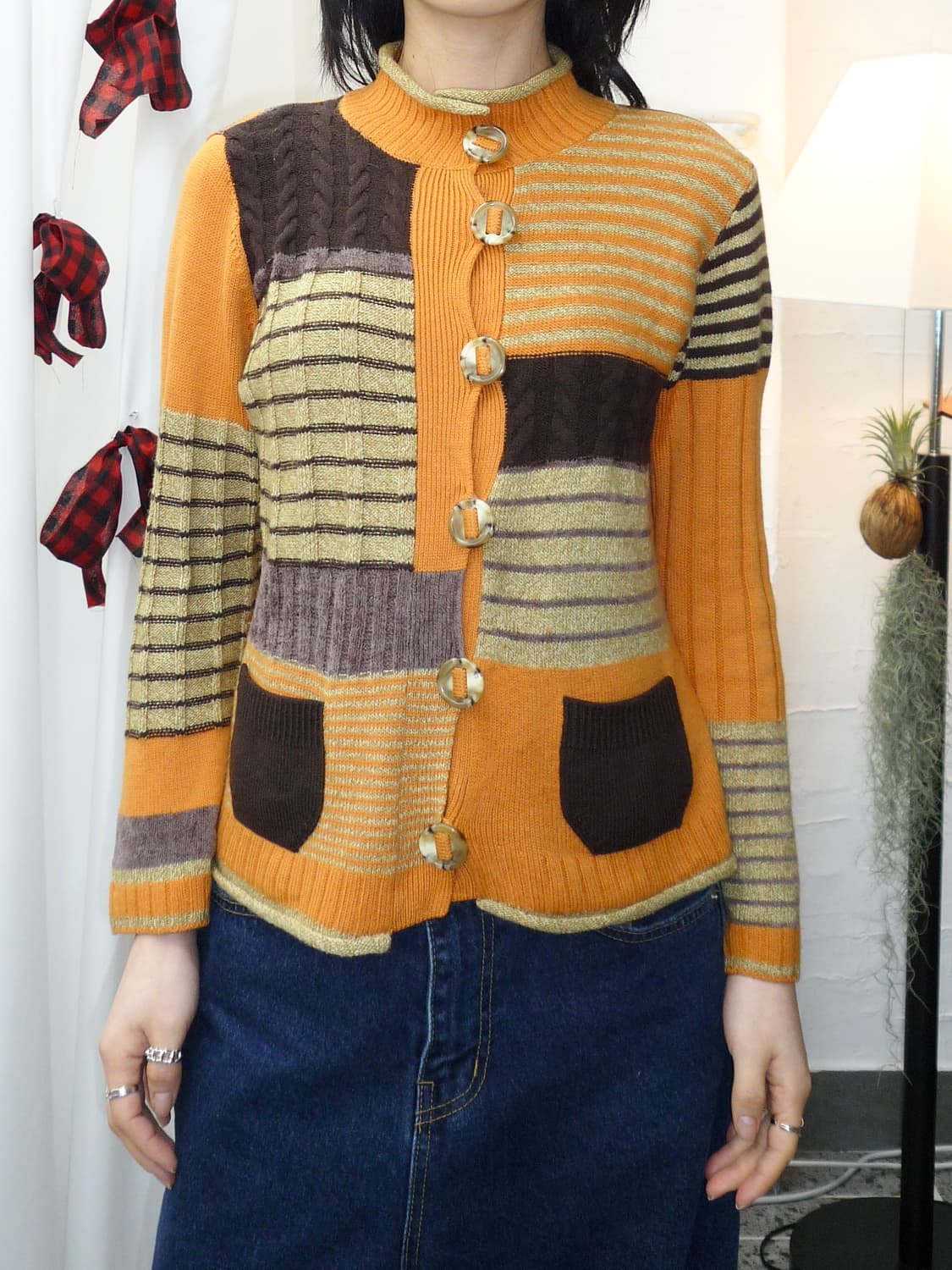 tangerine patchwork cardigan 상품이미지4