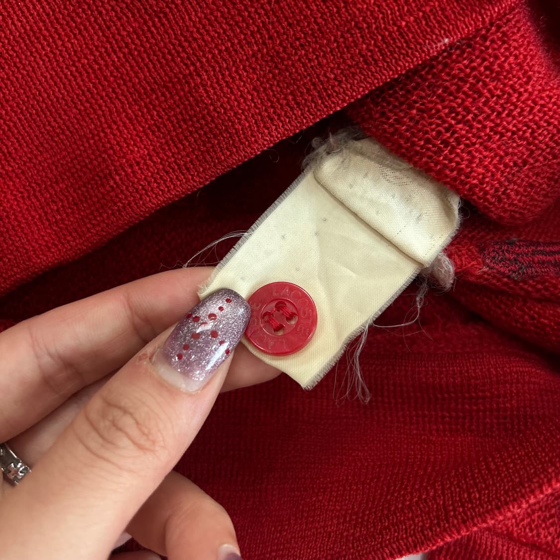 Lacoste 라코스테 90’s 레드 니트 가디건 상품이미지6